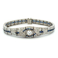 Art Deco Diamond & Blue Sapphire Bracelet