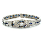 Art Deco Diamond & Blue Sapphire Bracelet