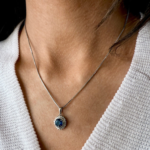 Blue Sapphire Necklace by DG Jewelry Inc., SKU 800-05693, view 2 — Moses Jewelers