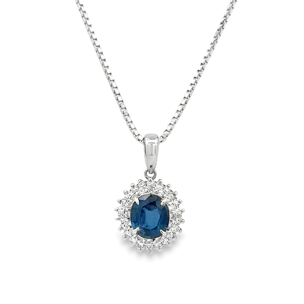 Blue Sapphire Necklace by DG Jewelry Inc., SKU 800-05693, main view — Moses Jewelers