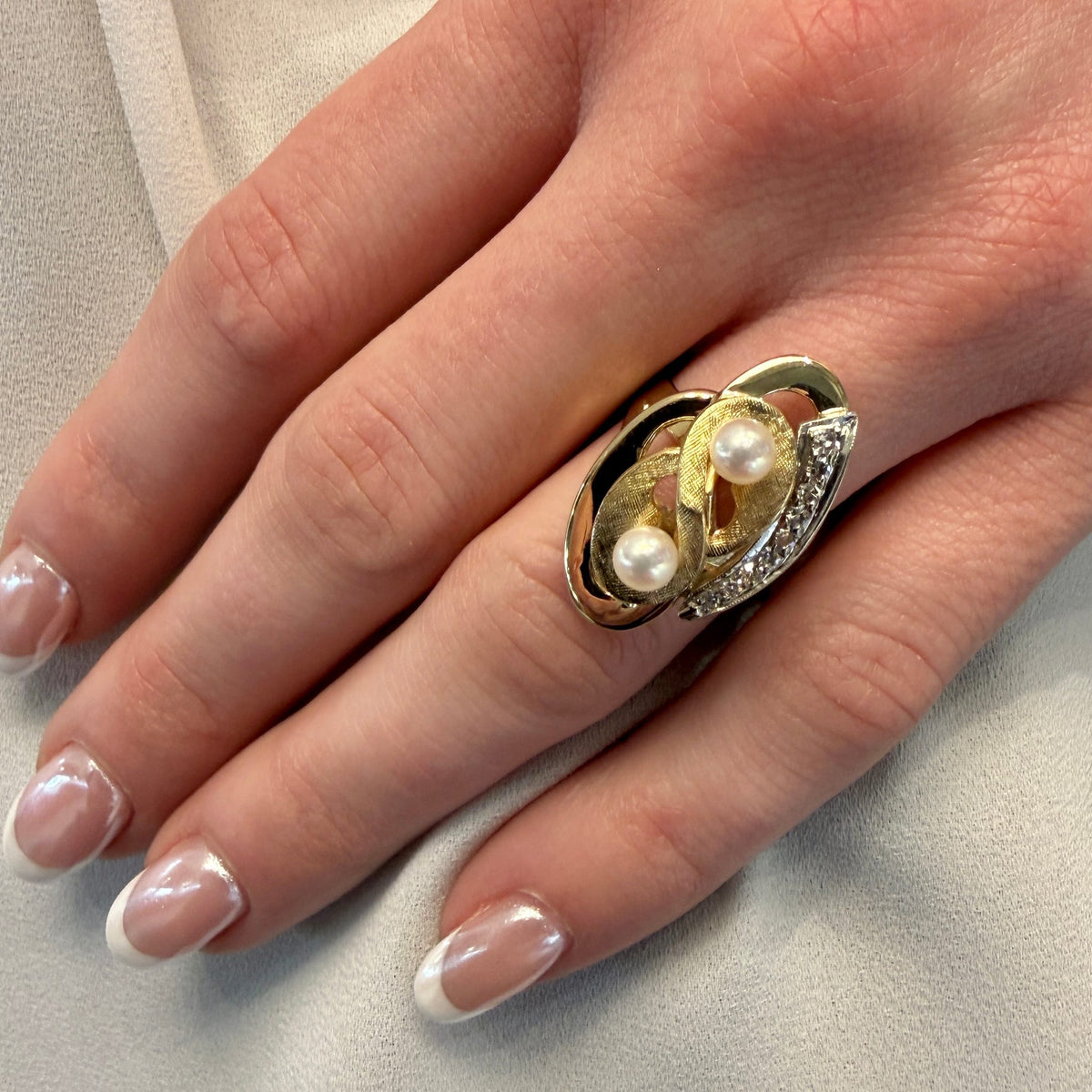 Pearl Swirl Ring by Moses Street, SKU 800-05714, view 2 — Moses Jewelers