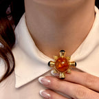 Amber & Onyx Pin by Moses Street, SKU 800-05726, view 2 — Moses Jewelers