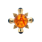 Amber & Onyx Pin by Moses Street, SKU 800-05726, main view — Moses Jewelers