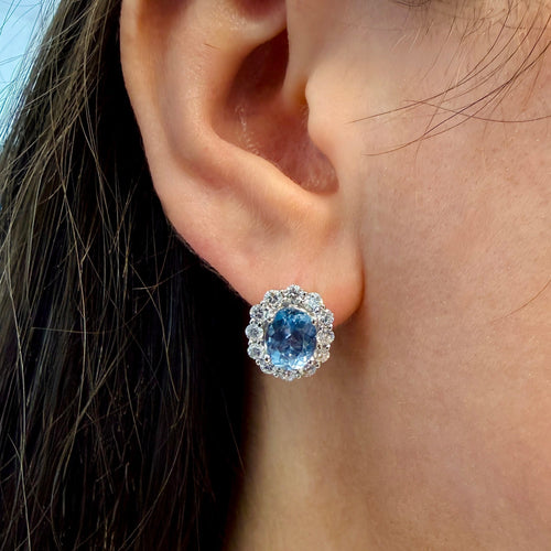 Aquamarine Earrings by Moses Street, SKU 800-05734, view 2 — Moses Jewelers