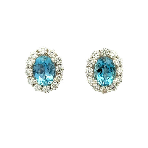 Aquamarine Earrings by Moses Street, SKU 800-05734, main view — Moses Jewelers
