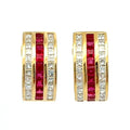 Ruby & Diamond J-Hoop Earrings by World Resources II, SKU 800-05743, main view — Moses Jewelers