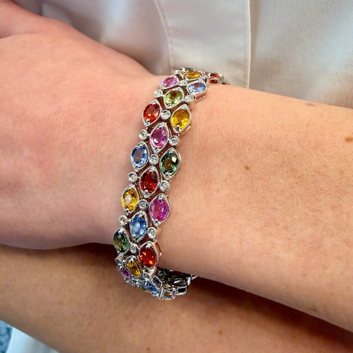 Multi-color Sapphire Bracelet by World Resources II, SKU 800-05756, view 2 — Moses Jewelers