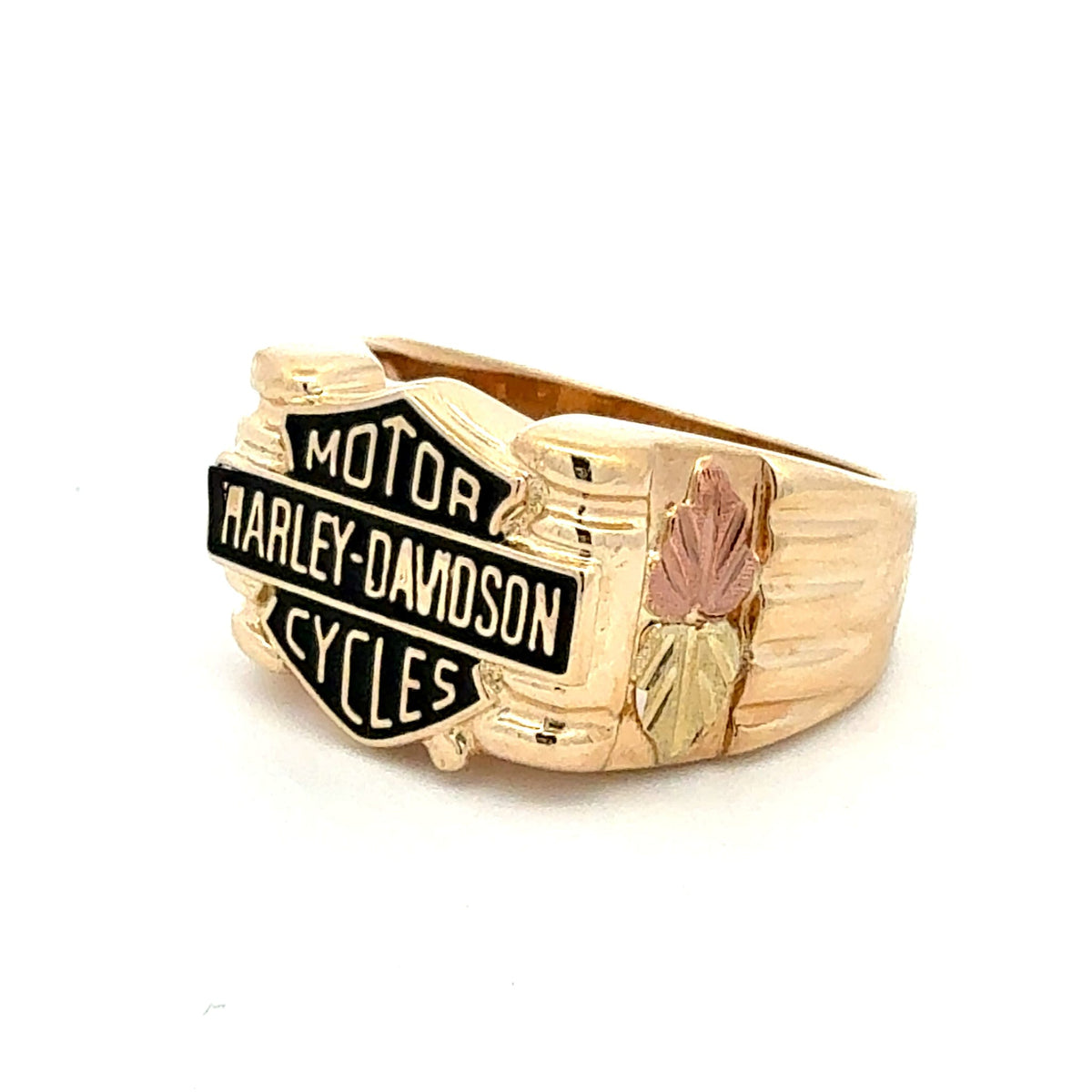 Black Hills Gold Harley Davidson Ring Signed "Stamper" by Moses Street, SKU 800-05773, main view — Moses Jewelers