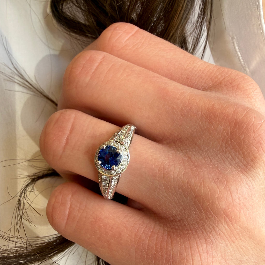 Blue Sapphire Ring by Moses Street, SKU 800-05774, view 2 — Moses Jewelers