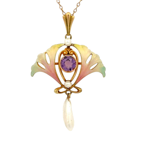 Art Nouveau Necklace Circa 1900 by Apex, SKU 800-05790, main view — Moses Jewelers