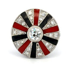 Art Deco Diamond & Enamel Ring Circa 1930 by Apex, SKU 800-05791, view 3 — Moses Jewelers