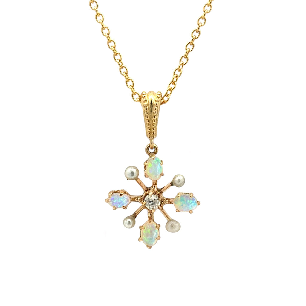 Opal Compass Necklace by Moses Street, SKU 800-05811, main view — Moses Jewelers