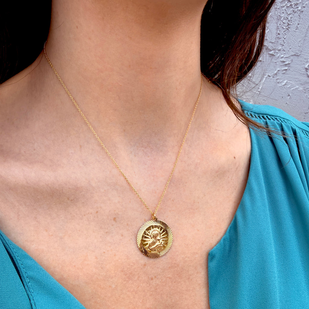 Madonna & Child Medal Necklace