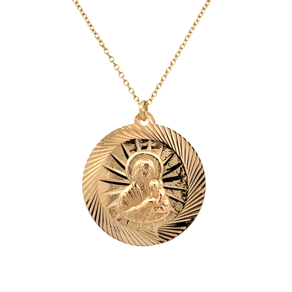 Madonna & Child Medal Necklace