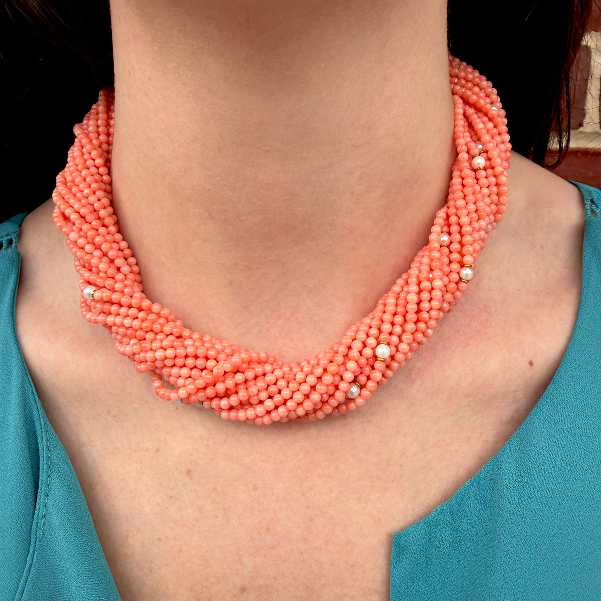 Coral Torsade Necklace