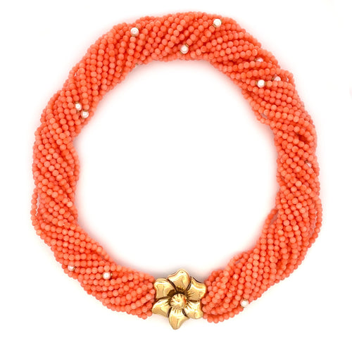 Coral Torsade Necklace by Moses Street, SKU 800-05815, main view — Moses Jewelers