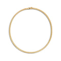 A gold-toned snake chain necklace with a small clasp, displayed on a clean white background.