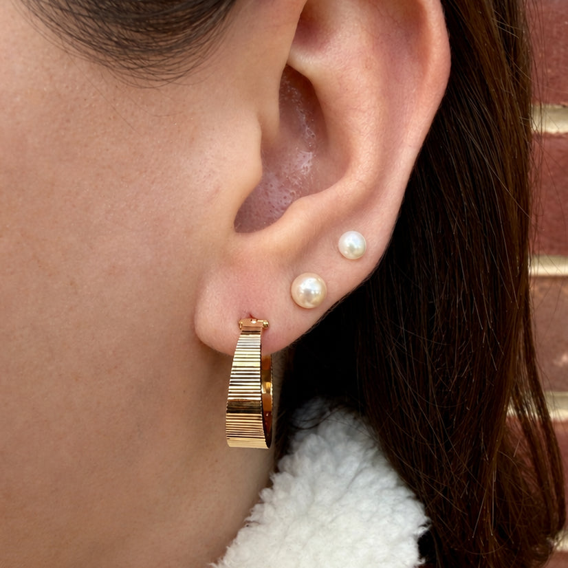 Fluted Hoop Earrings