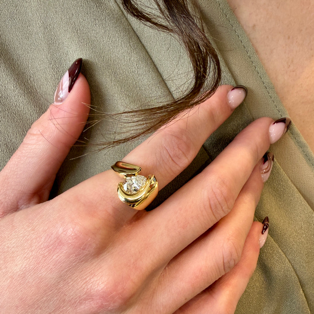 Sculptural Diamond Ring