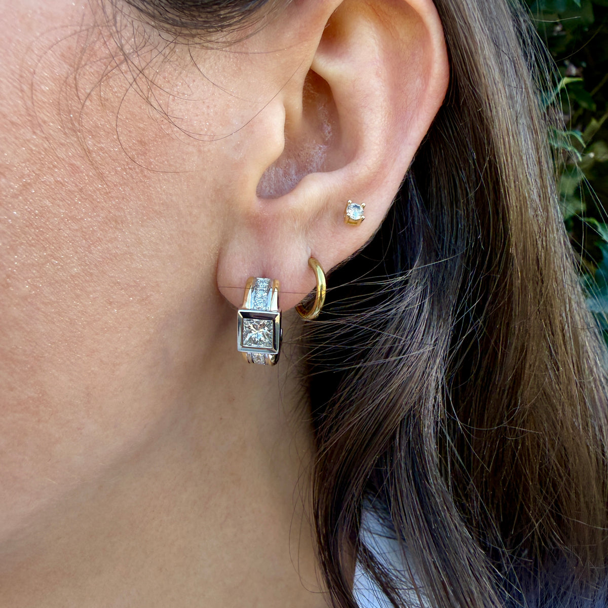Diamond Earrings Signed "Cede Ger"