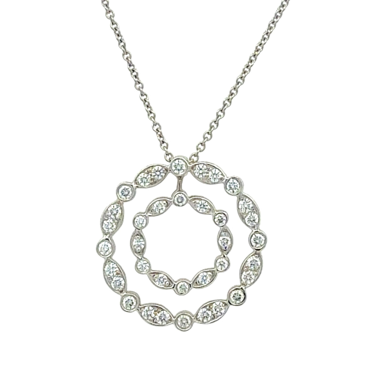 Jazz Swing Double Circle Necklace Signed "Tiffany & Co."