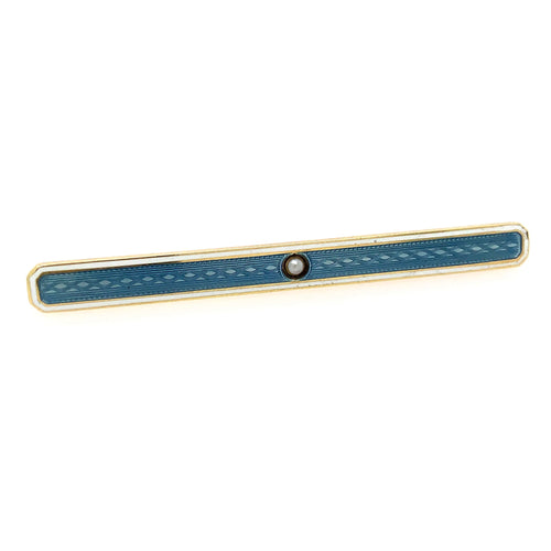 Blue Enamel Bar Pin by Excalibur, SKU 800-00878, main view — Moses Jewelers