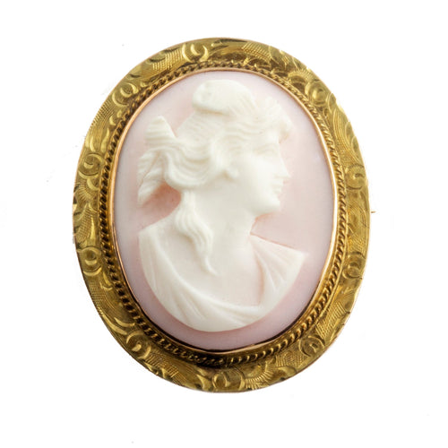 Cameo Pin Circa 1940 by Moses Street, SKU 800-00894, main view — Moses Jewelers