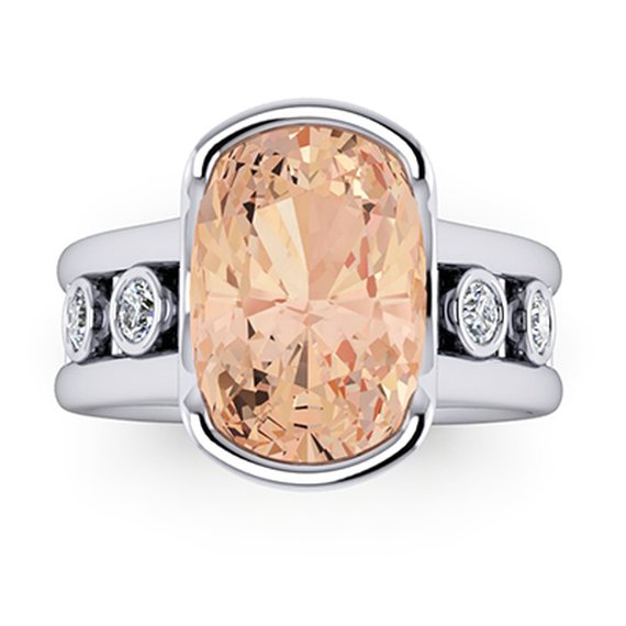 Customer-designed citrine ring, view 2 — Moses Jewelers