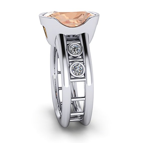 Customer-designed citrine ring, view 3 — Moses Jewelers