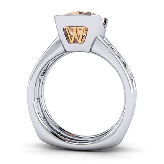 Customer-designed citrine ring, view 4 — Moses Jewelers