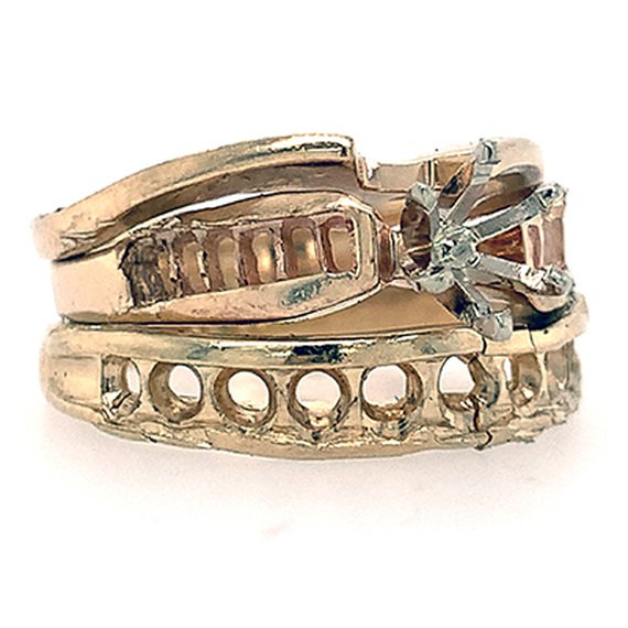 Outdated diamond jewelry brought in to be recycled into a custom piece — Moses Jewelers