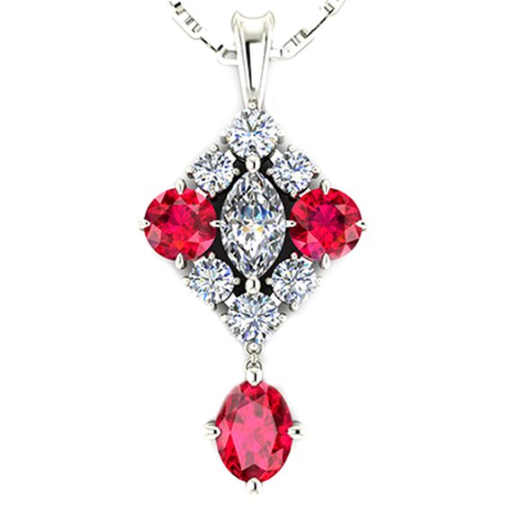 Custom ruby and diamond pendant — Moses Jewelers