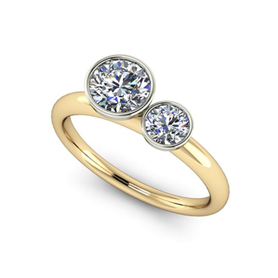 Custom two-tone gold ring, view 2 — Moses Jewelers