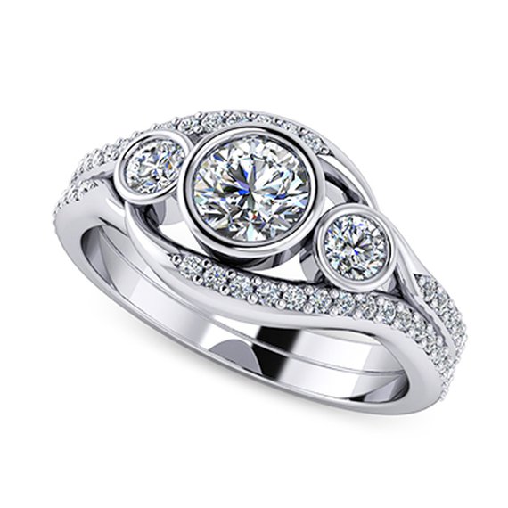 Asymmetrical custom engagement ring — Moses Jewelers