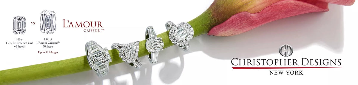L'Amour Crisscut diamond with 50 facets — brand banner at Moses Jewelers