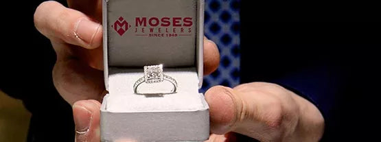 Diamond engagement ring from Moses Jewelers